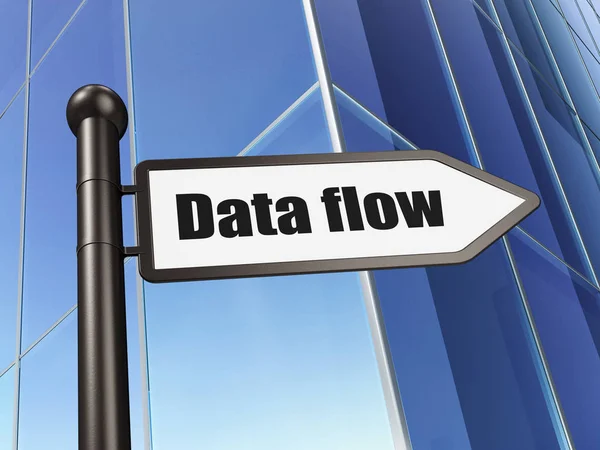 Concepto de información: signo Data Flow on Building background — Foto de Stock