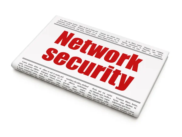 Concept de confidentialité : titre du journal Network Security — Photo