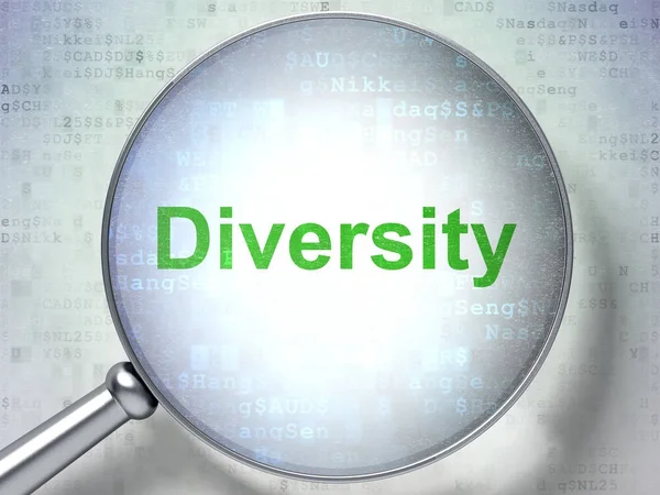 Business concept: Diversity with optical glass — Stock Photo, Image