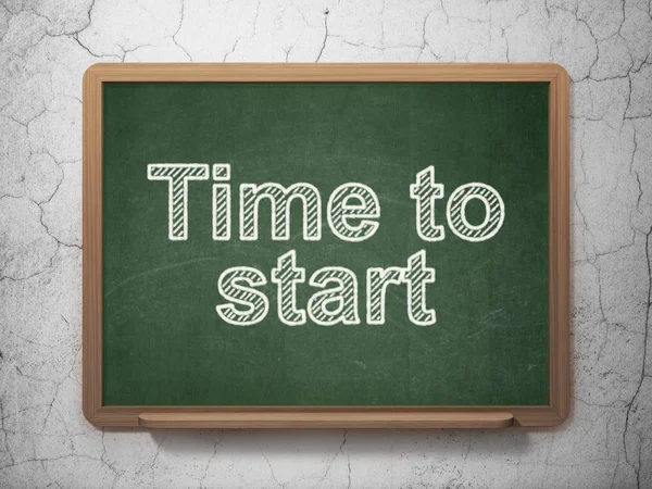 Koncepcja Timeline: czas na Start na tle tablica — Zdjęcie stockowe