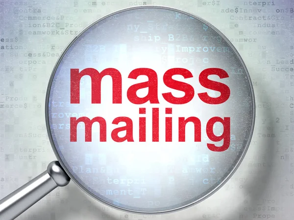 Concetto di marketing: Mass Mailing con vetro ottico — Foto Stock