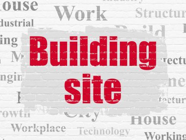 İnşaat kavramı: inşaat alanında duvar arka plan