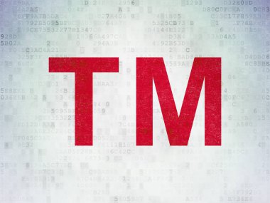 Hukuk kavramı: marka dijital veri kağıt arka plan üzerinde