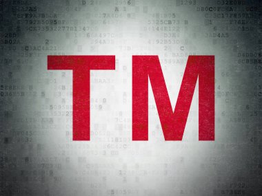 Hukuk kavramı: marka dijital veri kağıt arka plan üzerinde