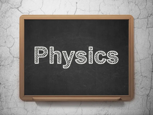 Utbildning koncept: fysik på svarta tavlan bakgrund — Stockfoto