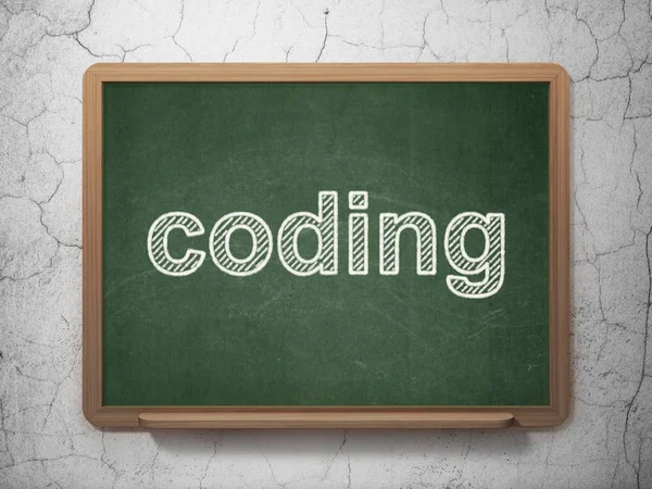 Software concept: Coding on schoolbord achtergrond — Stockfoto