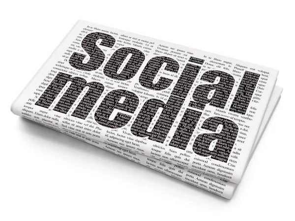 Social media concept: Social Media on Newspaper background — Stock Photo, Image