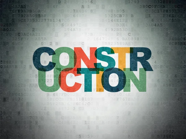 Conceito de construção: Construção sobre fundo de papel de dados digitais — Fotografia de Stock