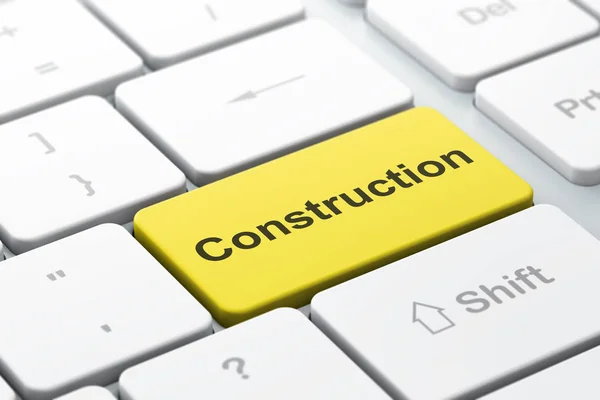 Constructing concept: Construction on computer keyboard background — Stock Photo, Image