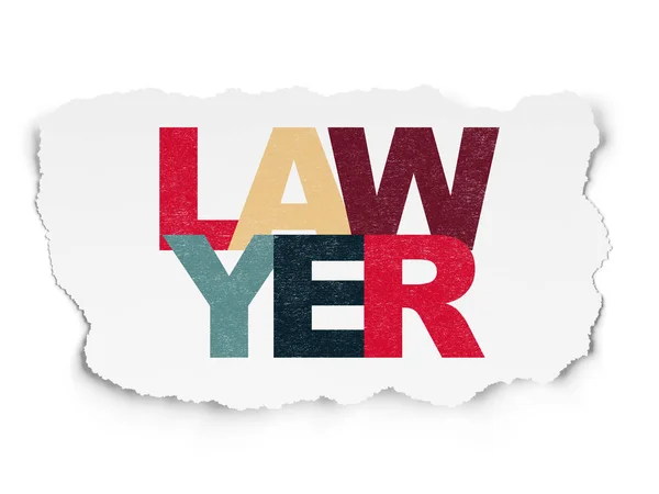 Concetto di legge: avvocato su sfondo carta strappata — Foto Stock