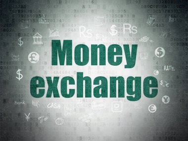 Para kavramı: dijital veri kağıt arka plan üzerinde fiyat değişimi