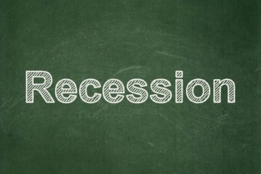 Ekonomi kavramı: durgunluk kara tahta arka plan üzerinde