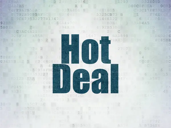 Affärsidé: Hot Deal på Digital Data papper bakgrund — Stockfoto