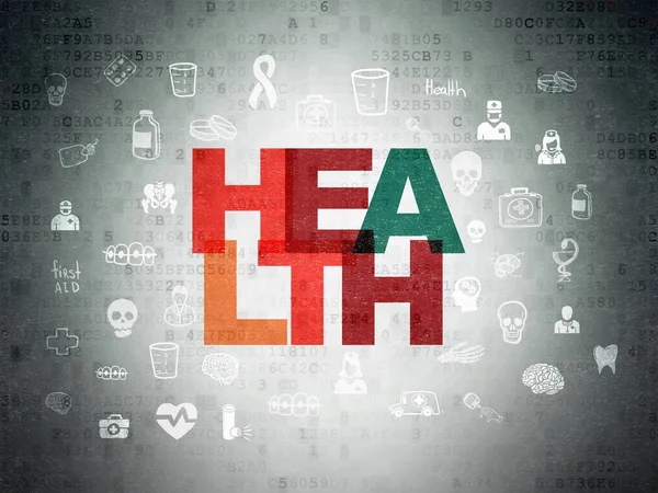 Sağlık kavramı: dijital veri kağıt arka plan üzerinde sağlık — Stok fotoğraf