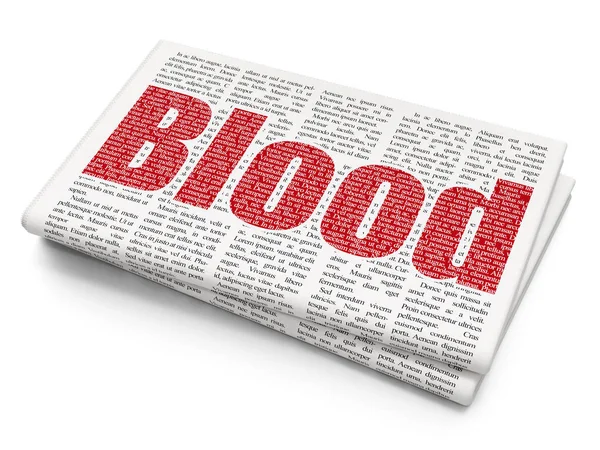 Healthcare concept: Blood on Newspaper background — Stock Photo, Image