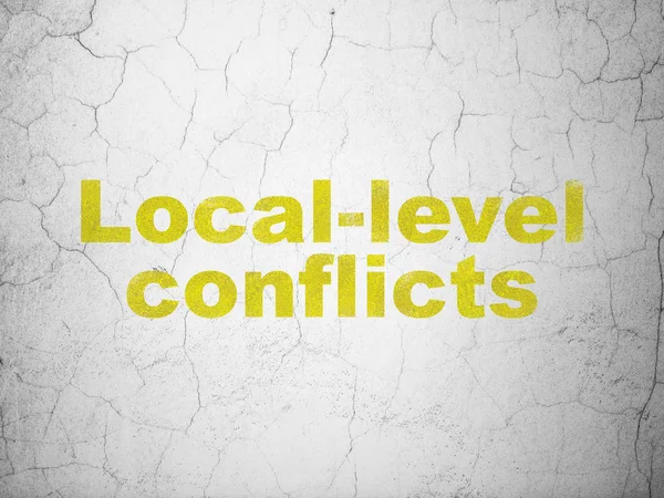Politics concept: Local-level Conflicts on wall background