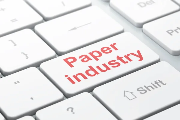 Industrie concept: papierindustrie op computer toetsenbord achtergrond — Stockfoto