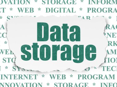 Veri kavramı: yırtık kağıt arka plan üzerinde veri depolama