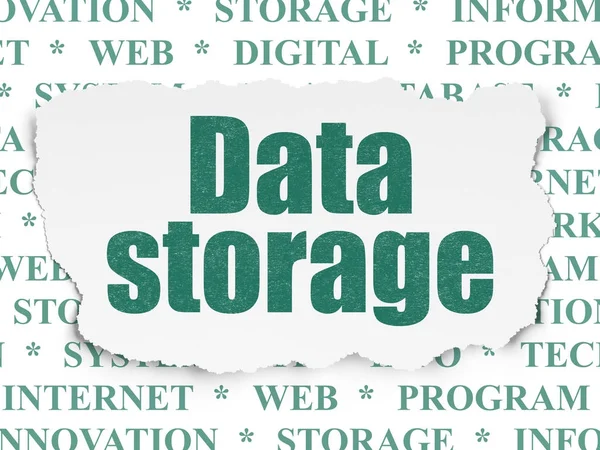 Datenkonzept: Datenspeicherung auf zerrissenem Papier — Stockfoto