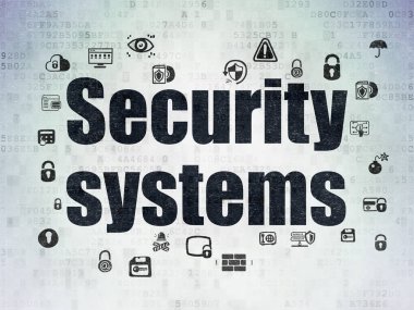 Koruma kavramı: dijital veri kağıt arka plan üzerinde güvenlik sistemleri