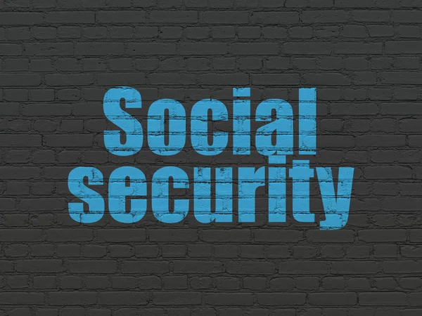 Bezpečnostní koncepce: sociální zabezpečení na zeď na pozadí — Stock fotografie