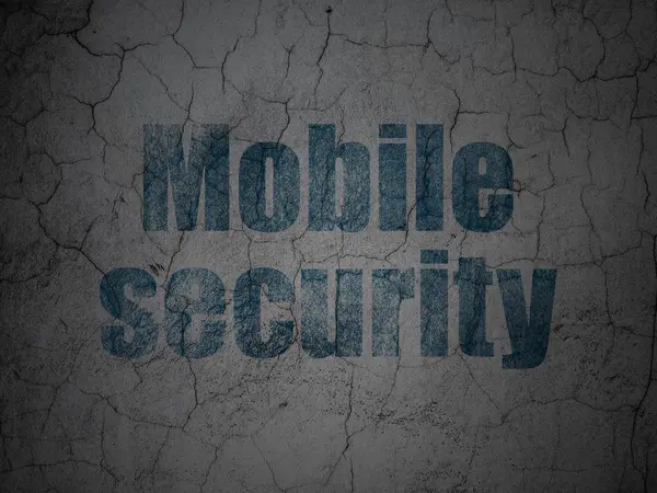 Концепция конфиденциальности: Мобильная безопасность на фоне гранж-стены — стоковое фото