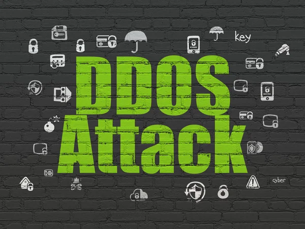 Privacy concept: DDOS Attack on wall background — Stock Photo, Image