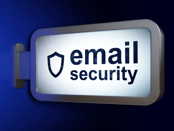 Concetto di privacy: Email Security and Contoured Shield su sfondo cartellone — Foto Stock