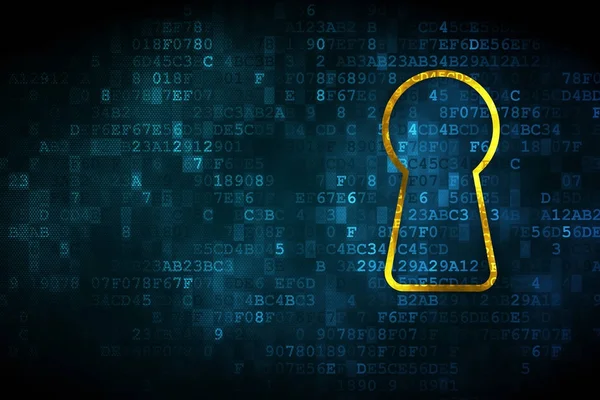 Privacy concept: Keyhole on digital background — Stock Photo, Image