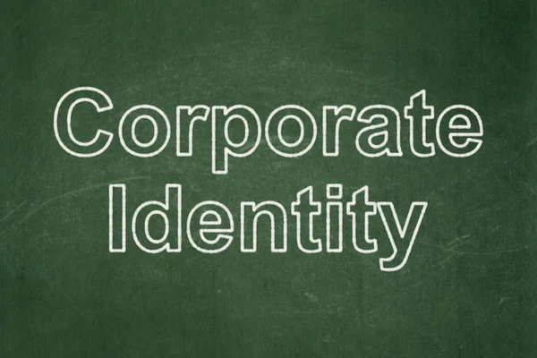 Concepto de negocio: Identidad corporativa en el fondo de pizarra — Foto de Stock
