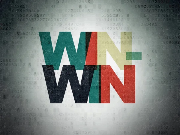 Rahoituksen käsite: Win-Win digitaalisen datapaperin taustalla — kuvapankkivalokuva