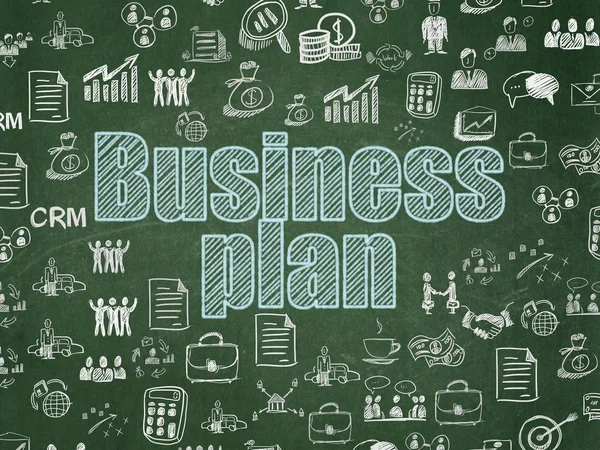 Finance concept: Business Plan on School board background