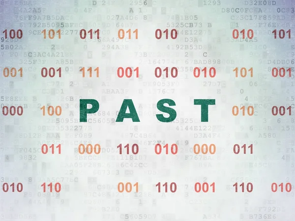 Tijd concept: verleden op digitale Data-Paper achtergrond — Stockfoto