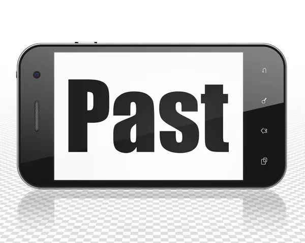 Timeline concept: Smartphone with Past on display — Stock Photo, Image