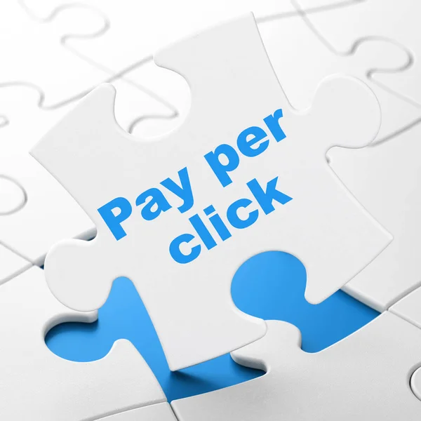 Marketing concept: Pay Per Click op puzzel achtergrond — Stockfoto