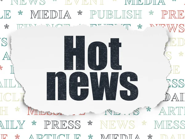 Conceito de notícias: Hot News on Torn Paper background — Fotografia de Stock