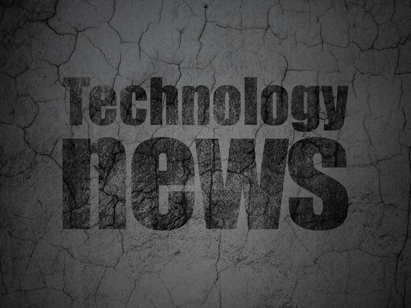 Nachrichtenkonzept: Technologie-News auf Grunge-Wand-Hintergrund — Stockfoto