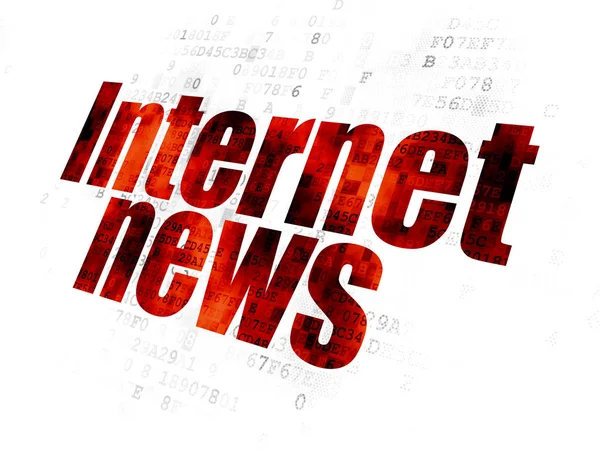 Concepto de noticias: Noticias de Internet sobre fondo digital — Foto de Stock