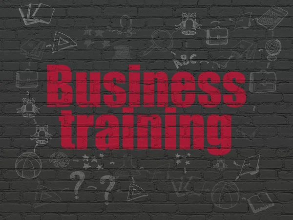 Learning concept: Business Training on wall background — Stock Photo, Image