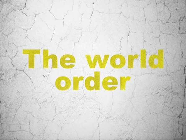 Politics concept: The World Order on wall background — Stock Photo, Image