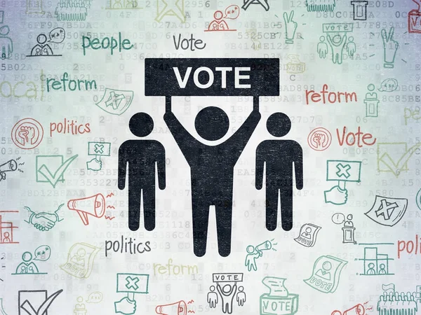 Politická koncepce: předvolební kampaň na digitální Data papírové pozadí — Stock fotografie