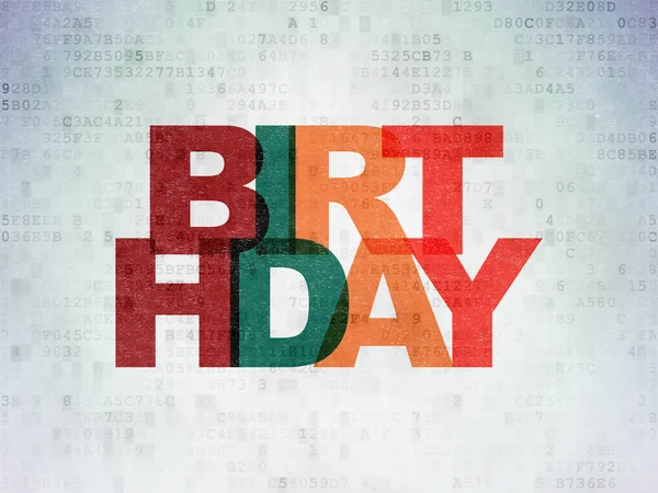 Holiday koncept: födelsedag på Digital Data papper bakgrund — Stockfoto