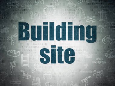 İnşa kavramı: inşaat alanında dijital veri kağıt arka plan