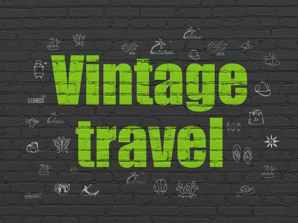 Concept vacances : Voyage Vintage sur fond mural — Photo