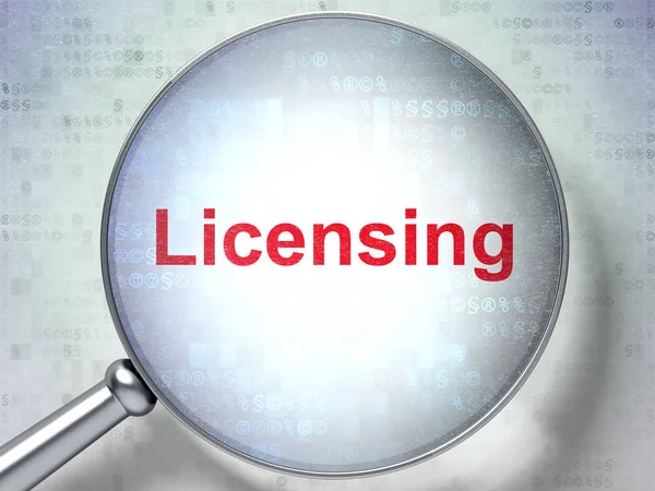 Law concept: Licensing with optical glass — Stock Photo, Image