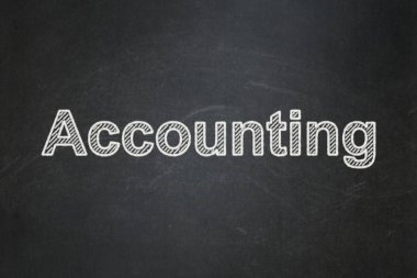 Para birimi kavramı: Kara tahta arka plan üzerinde muhasebe