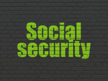 Emniyet konsepti: sosyal güvenlik duvar arka plan üzerinde