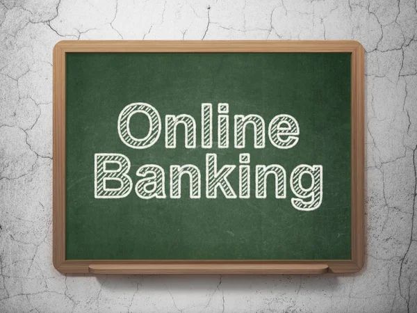 Currency concept: Online Banking on chalkboard background — Stock Photo, Image