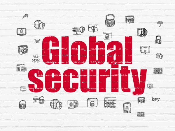 Concepto de privacidad: Seguridad global en el fondo de la pared — Foto de Stock