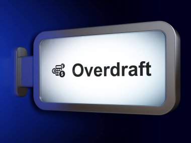 İş kavramı: Kredili Mevduat ve Hesap makinesinde billboard arka plan